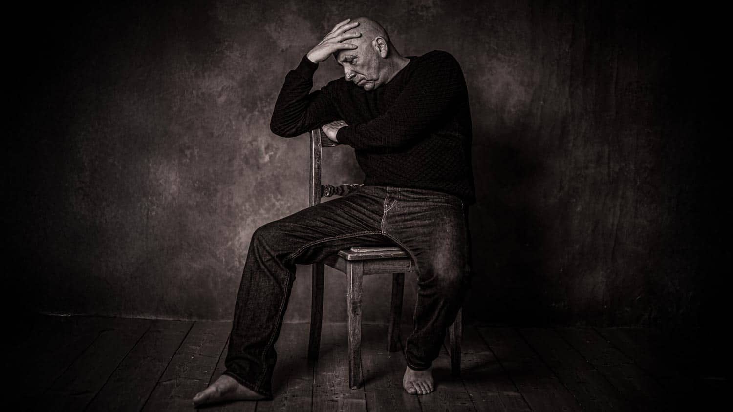 Inszeniertes Portrait im Fotostudio
